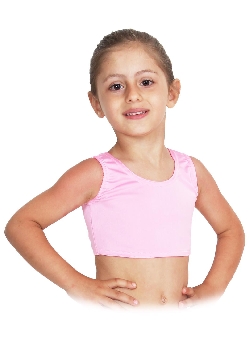TOP DANZA LYCRA CORTO CON SPALLINE SPESSE ROSA BABY